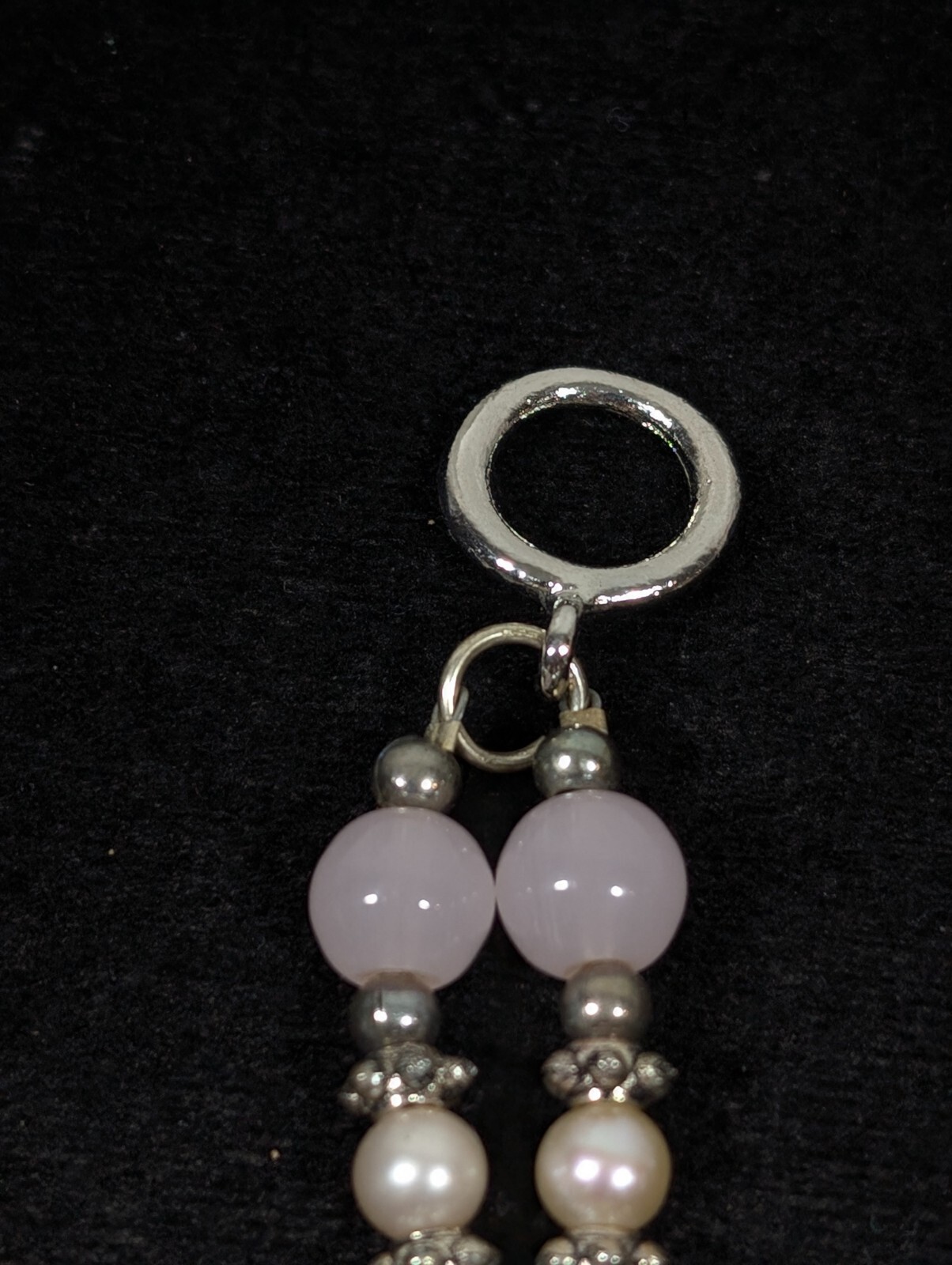 Pink Ribbon Awareness Glass Bead Toggle Bracelet Watch 6.5 inches