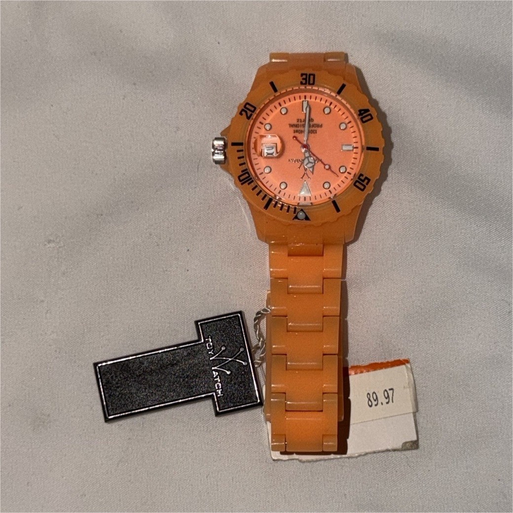 ToyWatch Plasteramic Women’s Quartz Analog Date Orange Plastic 40-43.9mm