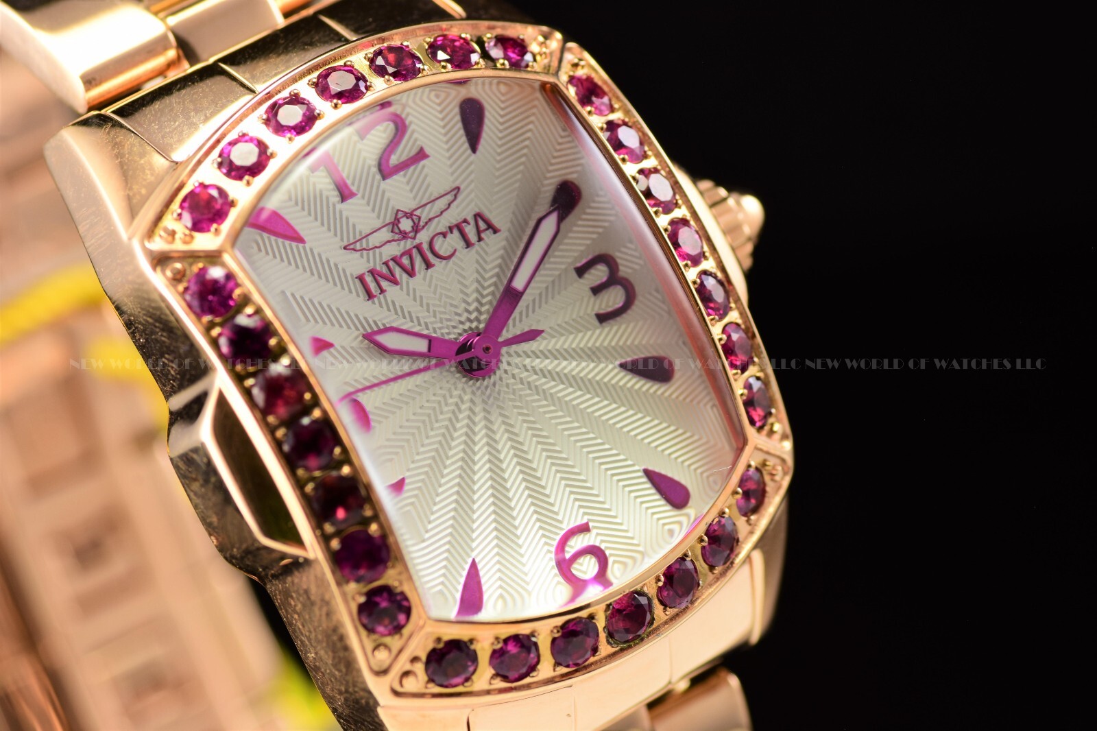 Invicta LADY LUPAH 34mm EXOTIC Gemstone 28 Rubellite Rose Gold Limited Ed Watch