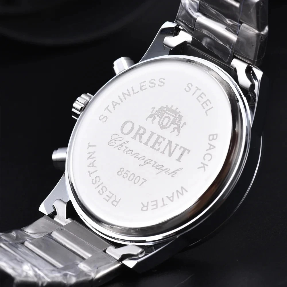 Orient Watch Men’s Quartz Chronograph Red Dial Stainless Steel Band Waterproof