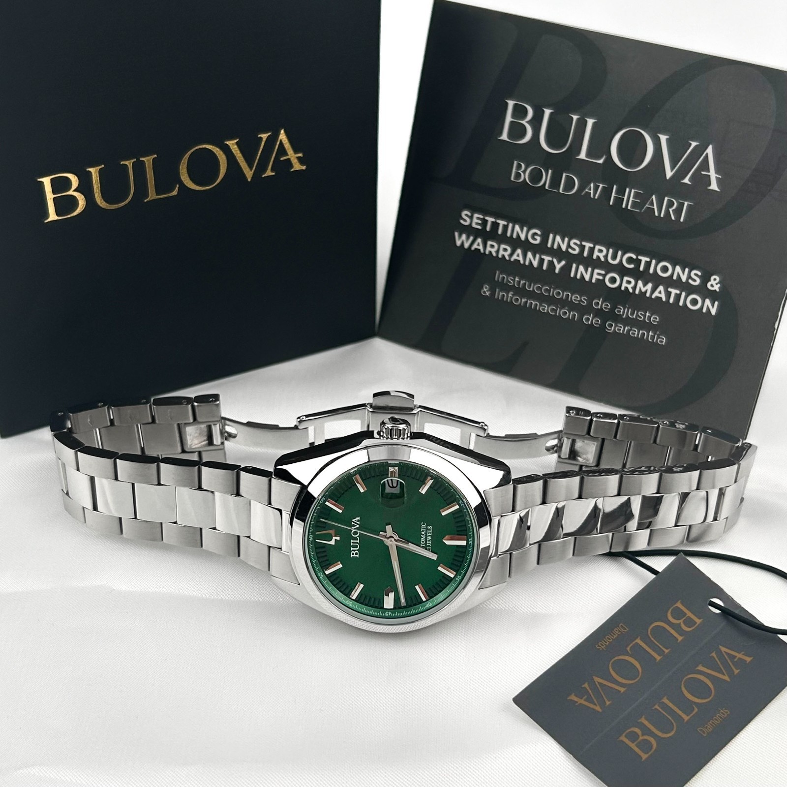 Bulova 96B429 Surveyor Automatic Green Dial Automatic Watch 39MM