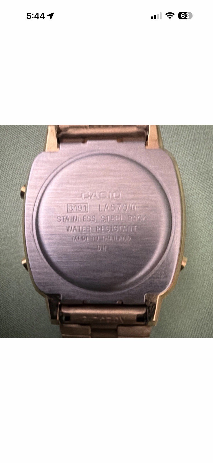 Casio LA670W Gold Tone Digital Watch Alarm Timer Water Resistant Bracelet