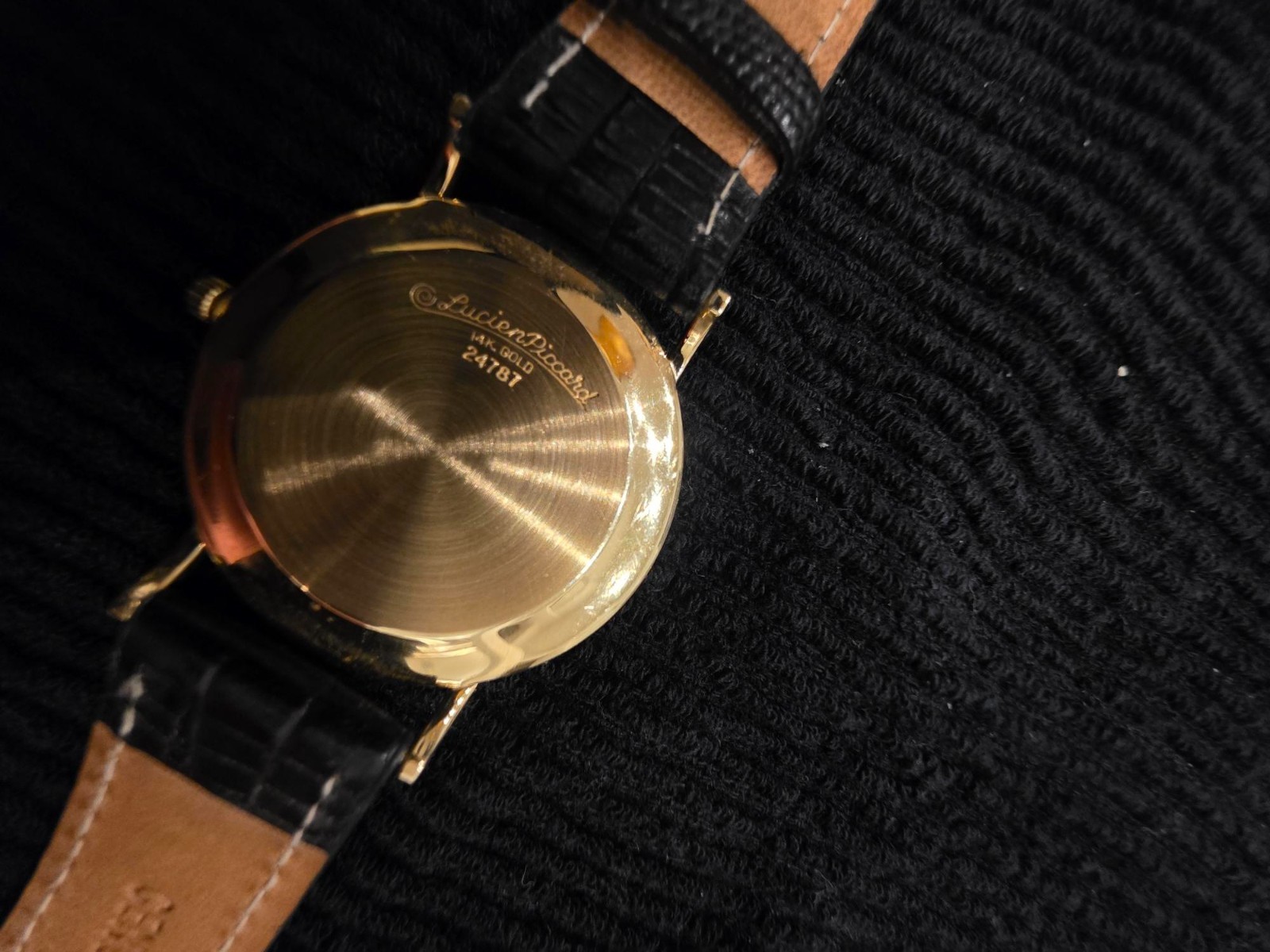 Lucien Piccard 24787 – 14K Solid Gold, Diamond 12O, Swiss Quartz, Pristine