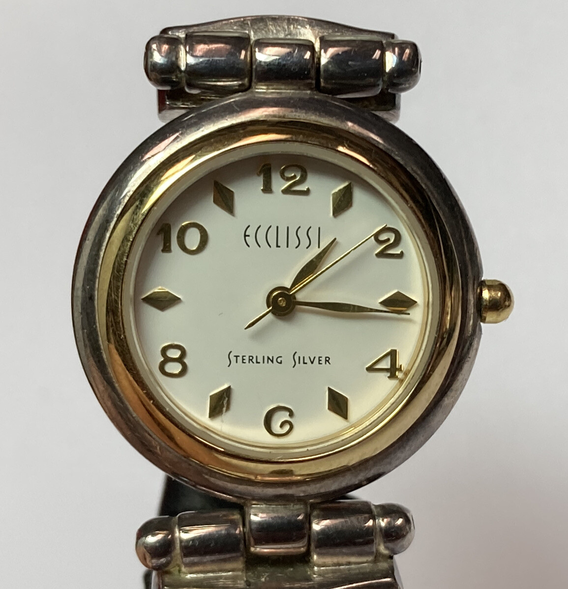 Ecclissi Sterling Silver 925 Cheetah Leopard Print Round Face Watch 21700