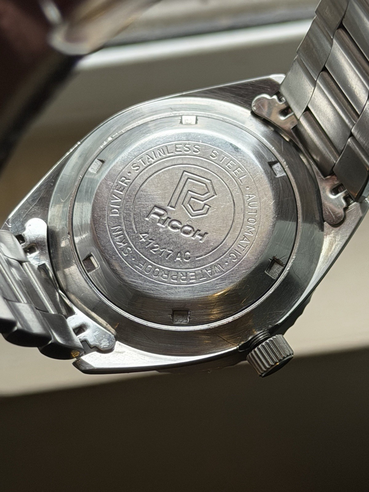Vintage Ricoh 41217AC Automatic Diver’s 40MM Watch Crystal Diver For Parts
