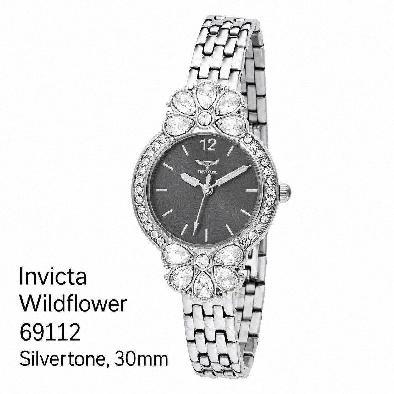 NEW Invicta Wildflower Women’s Watch 30mm Silvertone Steel (69112)