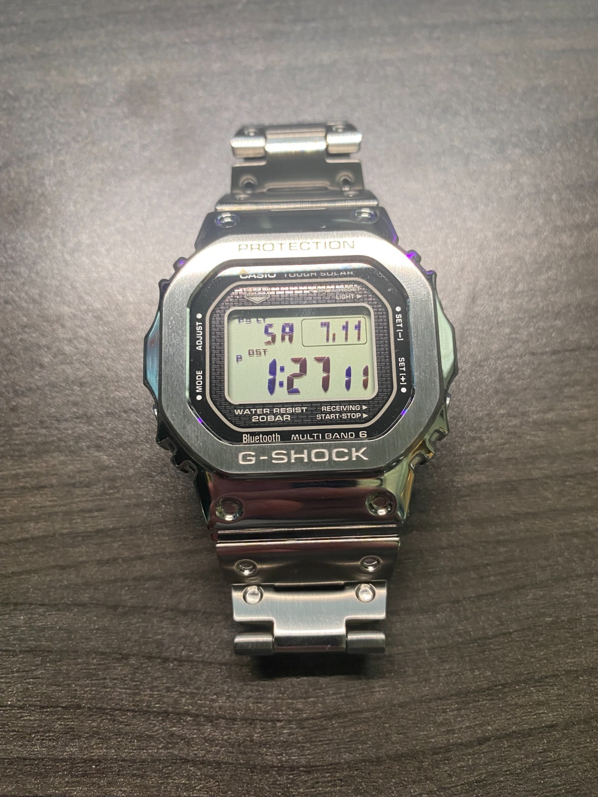 Casio G-Shock GMW-B5000D-1 Full Metal Solar Bluetooth Watch Box Papers Links