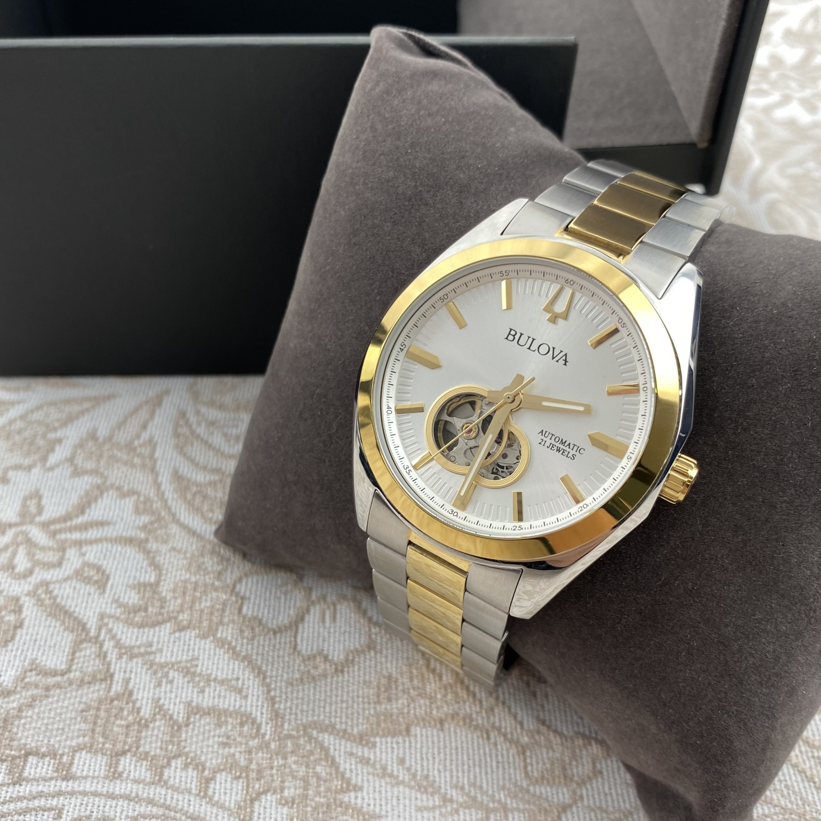 Bulova Surveyor 98A284 Silver-Gold Dial Two-Tone Stainless Automatic Men’s Watch