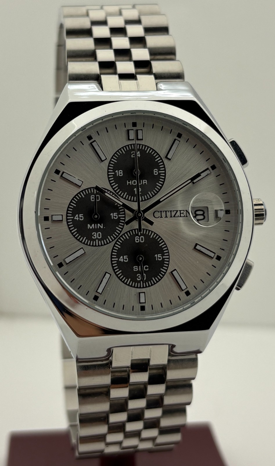 Refurbished Citizen Eco-Drive Chrono Quartz Silver Dial Sub-Sec/Date Wristwatch