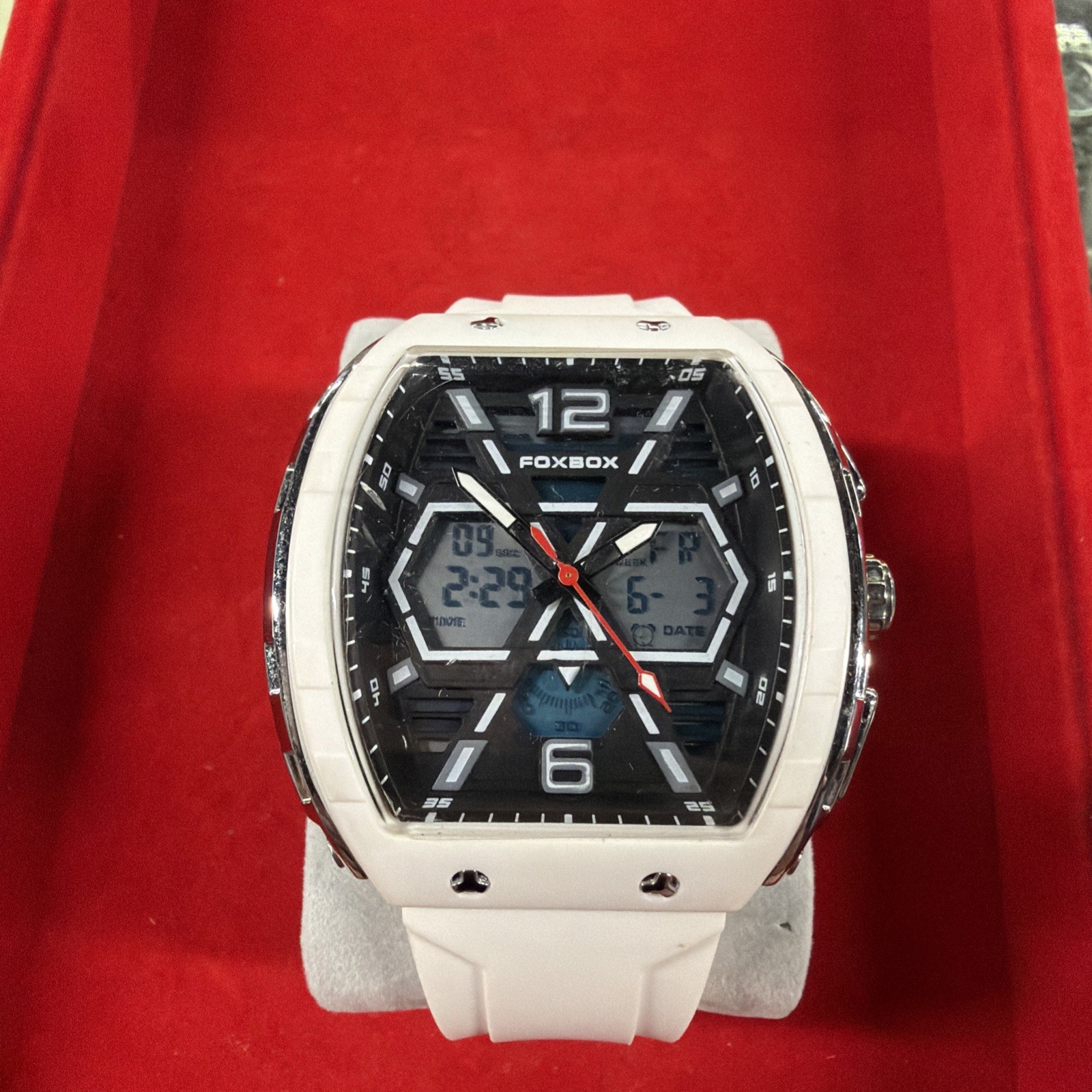 LIGE FOXBOX Men’s Fashion Quartz Watch Silicone Band Dual Time Digital Rectangle