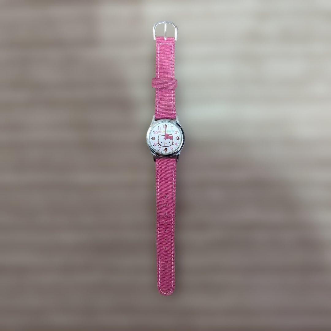 Hello Kitty Pink Canvas Analog Watch Sanrio Used