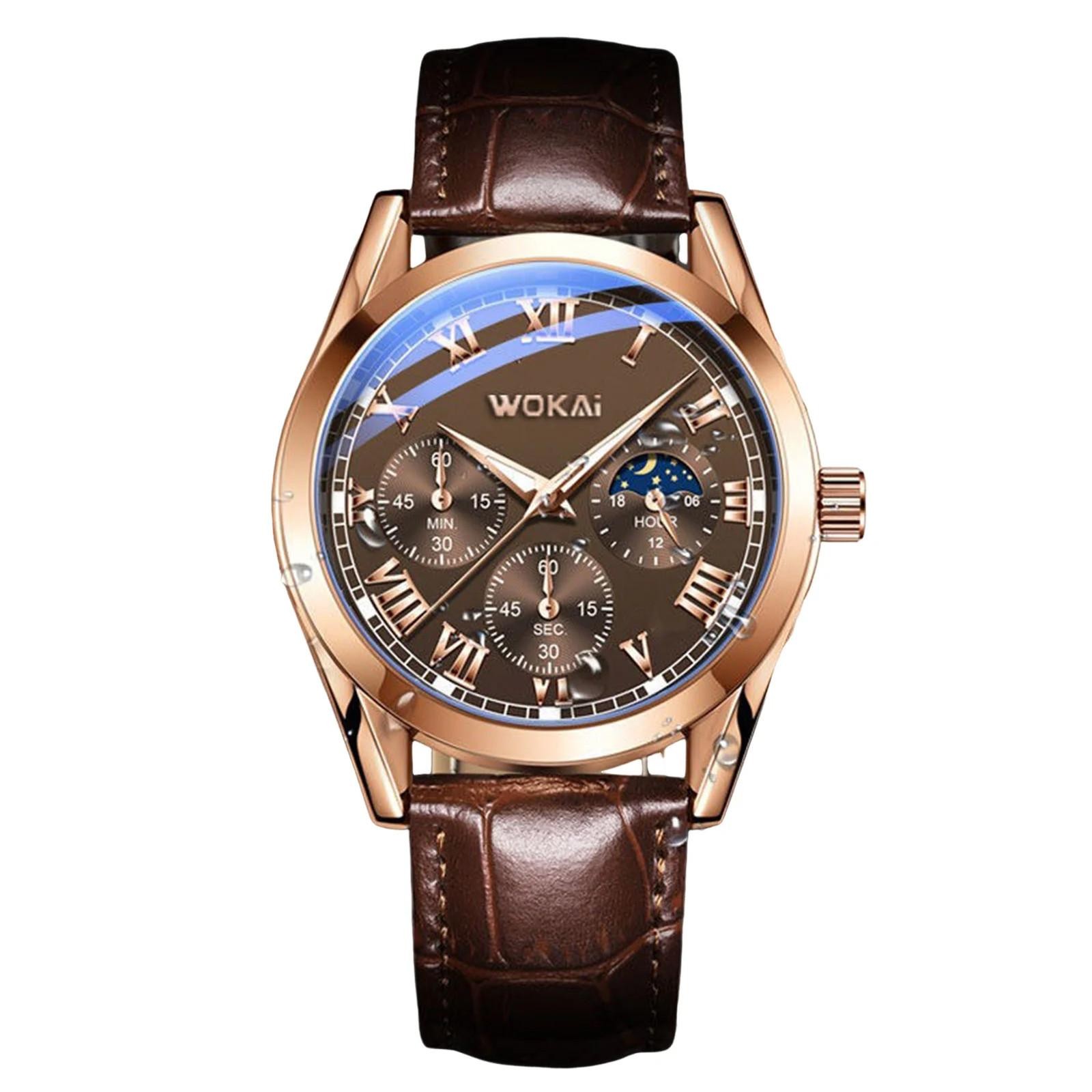 Fashion Men Luxury Watches Mens Business Pu Leather Quartz Watch Gifts for Male
