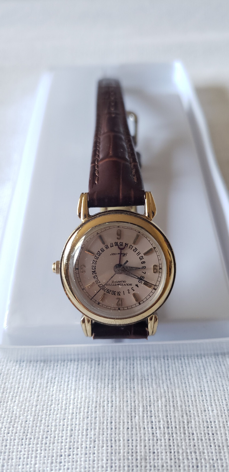 SOLVIL ET TITUS ROMA QUARTZ CREAM DIAL 06-0018 UNISEX ADULTS FULL WORKING VTG.
