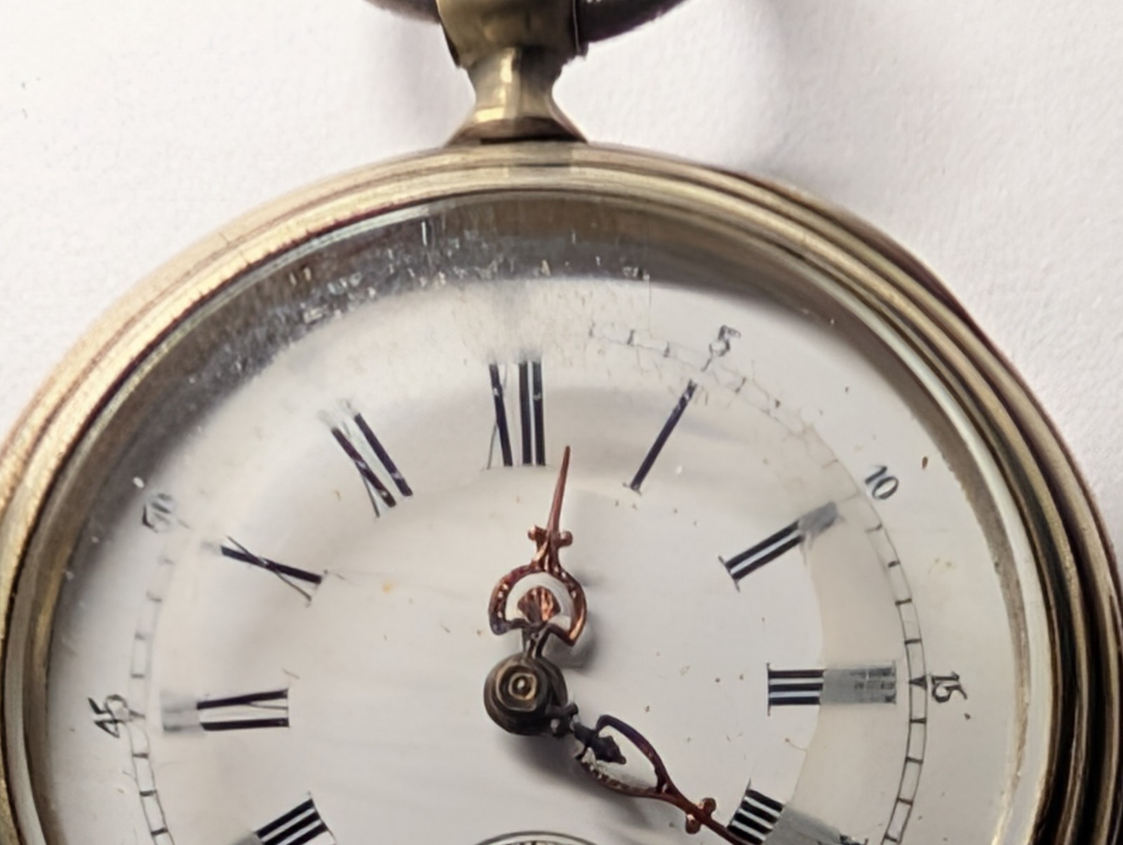 ANTIQUE CYLINDER POCKET WATCH WITH POCKET WATCH HOLDER