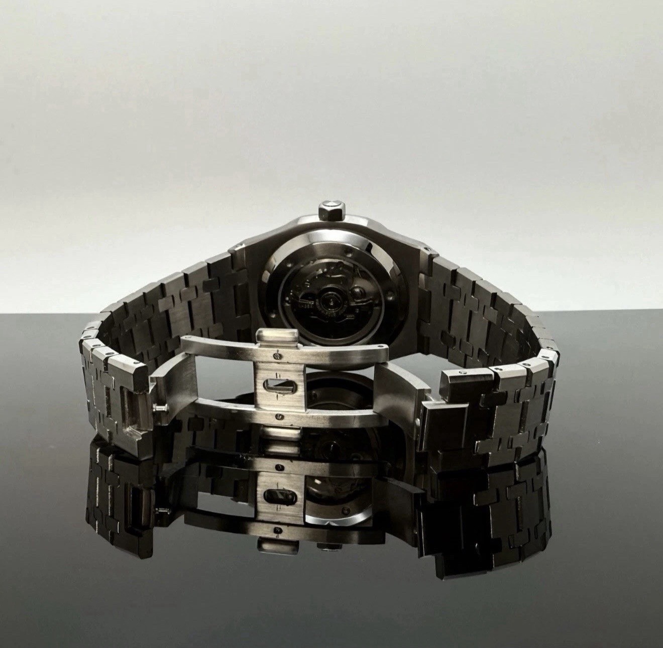 Custom 41mm Dark Blue Dial “RO” Style Mod Watch Glassback w/ NH35 Automatic