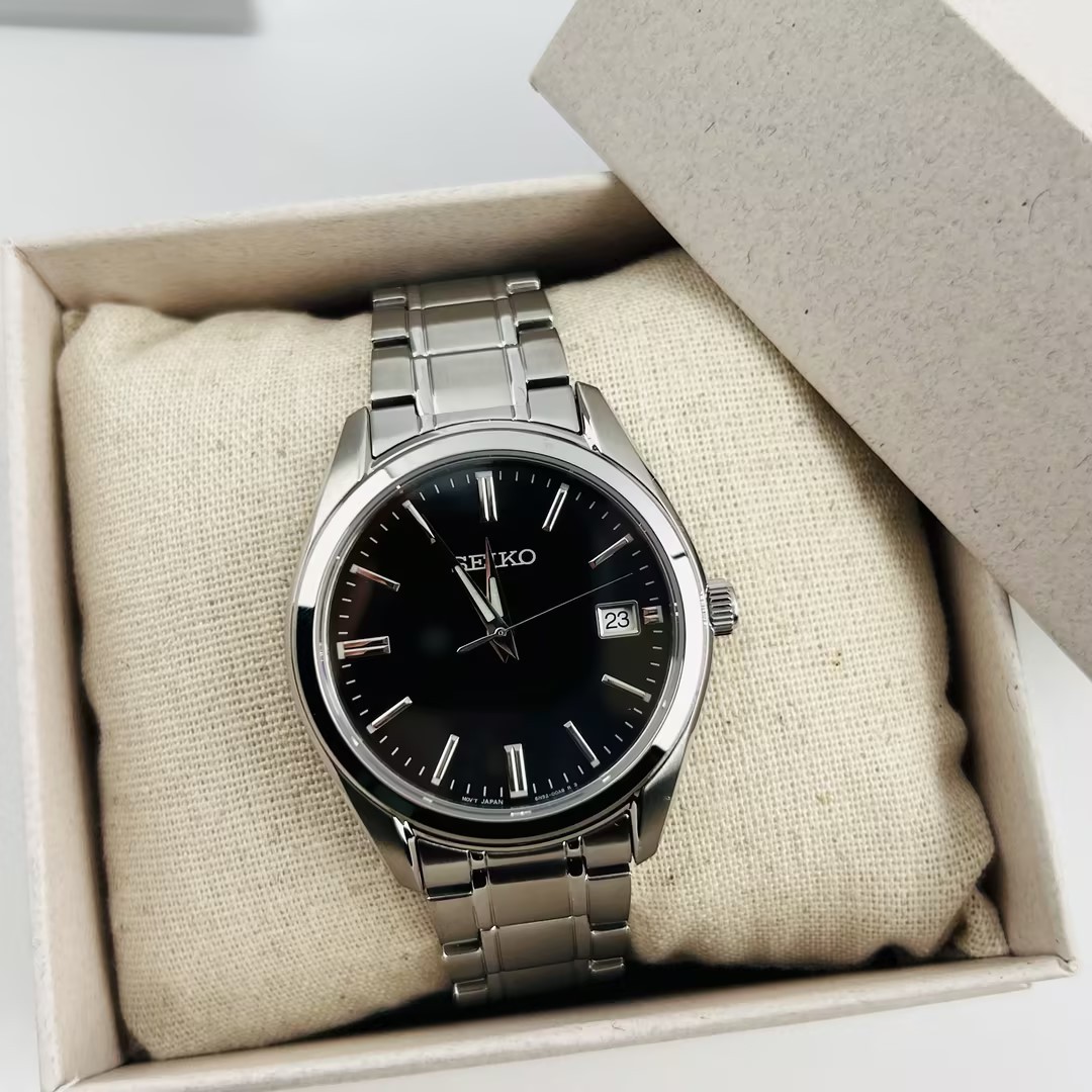 Seiko Essentials SUR311 Black Dial Men’s Stainless Steel Quartz Watch 40.2mm