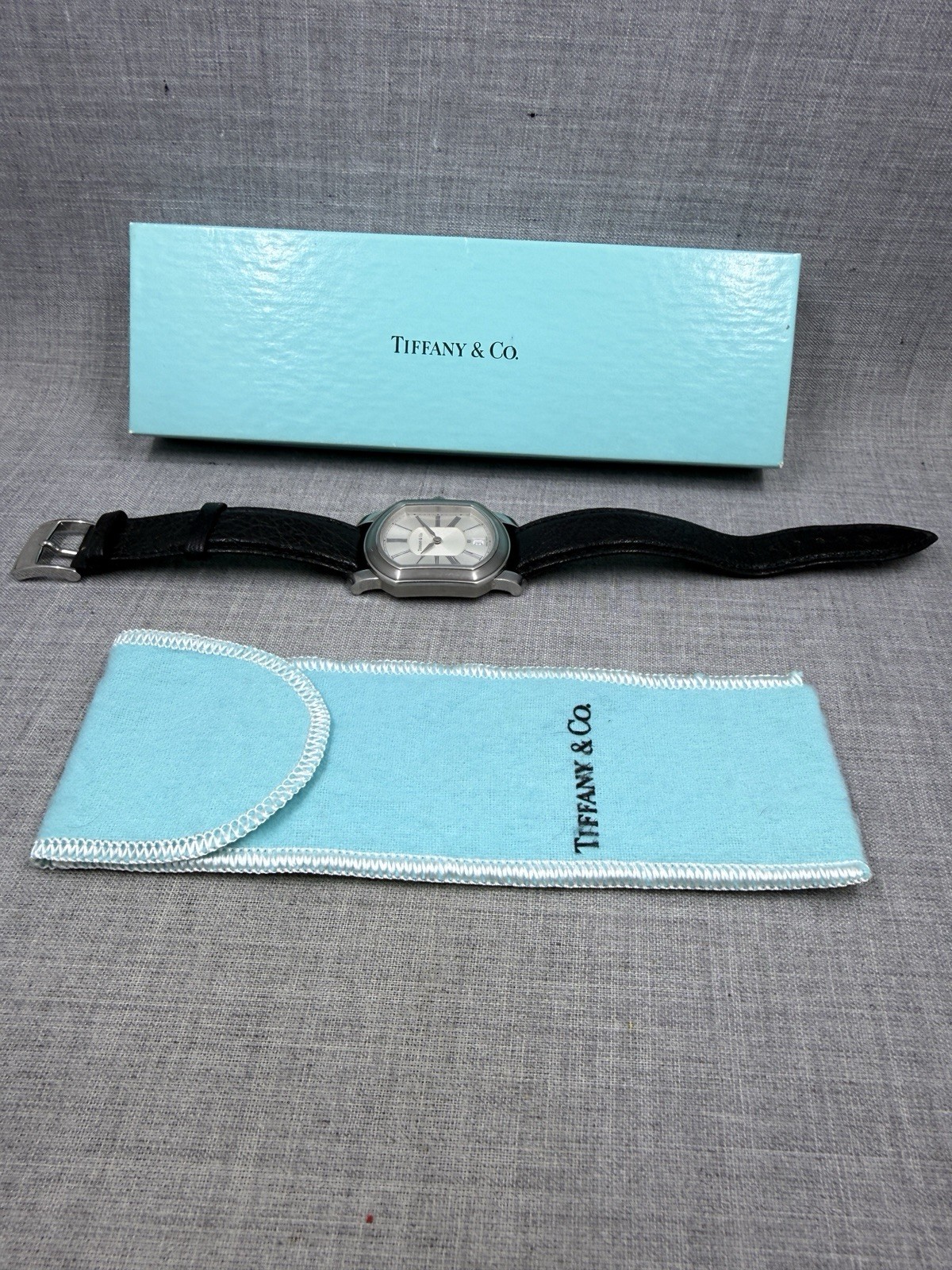Tiffany & Co. Mark Coupe Swiss Stainless Steel Silver Dial Quartz 32mm Watch