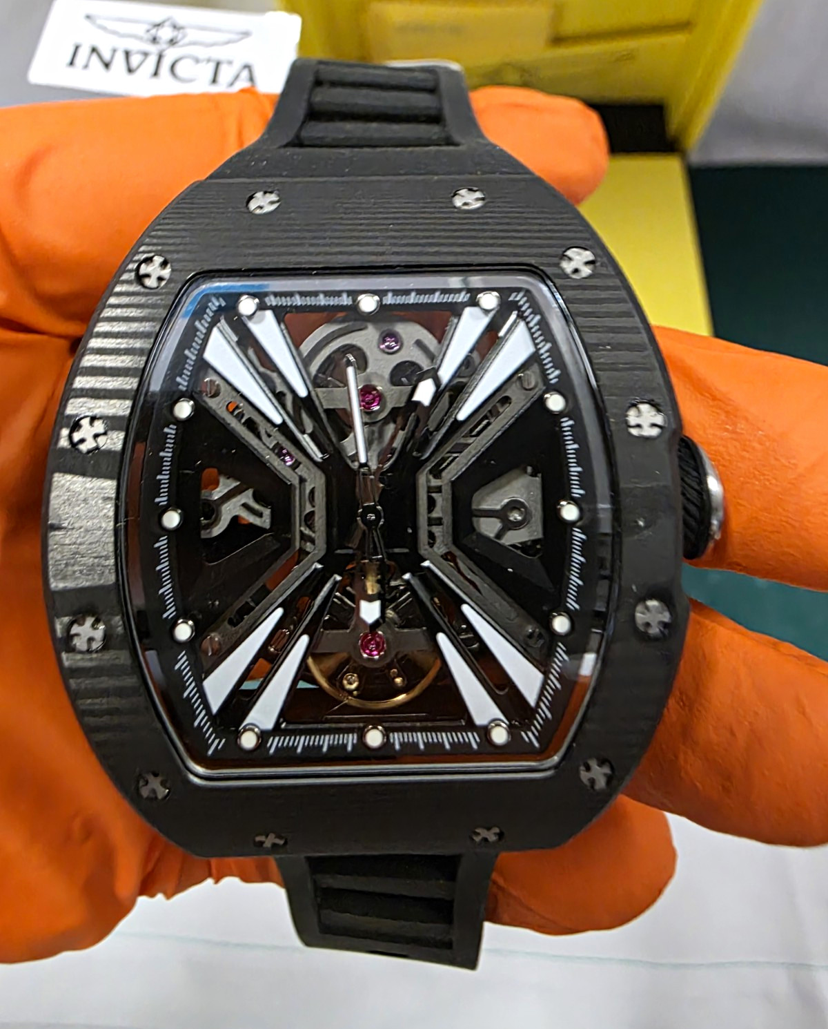 Invicta S1 Rally Vortex 49029 Automatic Skeleton Carbon Fiber Men’s Watch