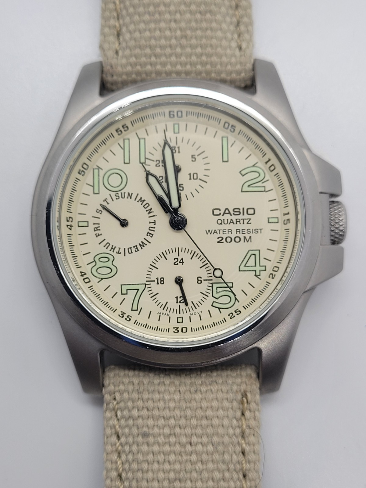 CASIO Military Field Watch MAR-101 2016 Black Dial Luminous Date Indicator (8)