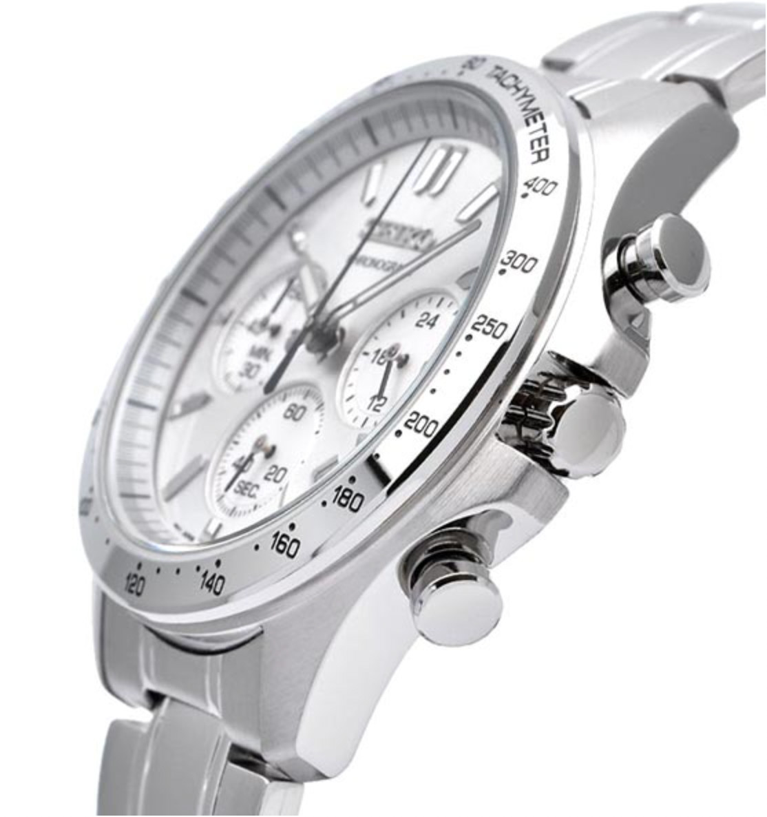 SEIKO Spirit SBTR009 Silver Chronograph Quartz Stainless Men’s Watch New in Box