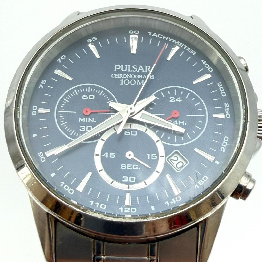 Seiko Pulsar Chronograph Date Watch, New Battery, Men’s, Working Condition