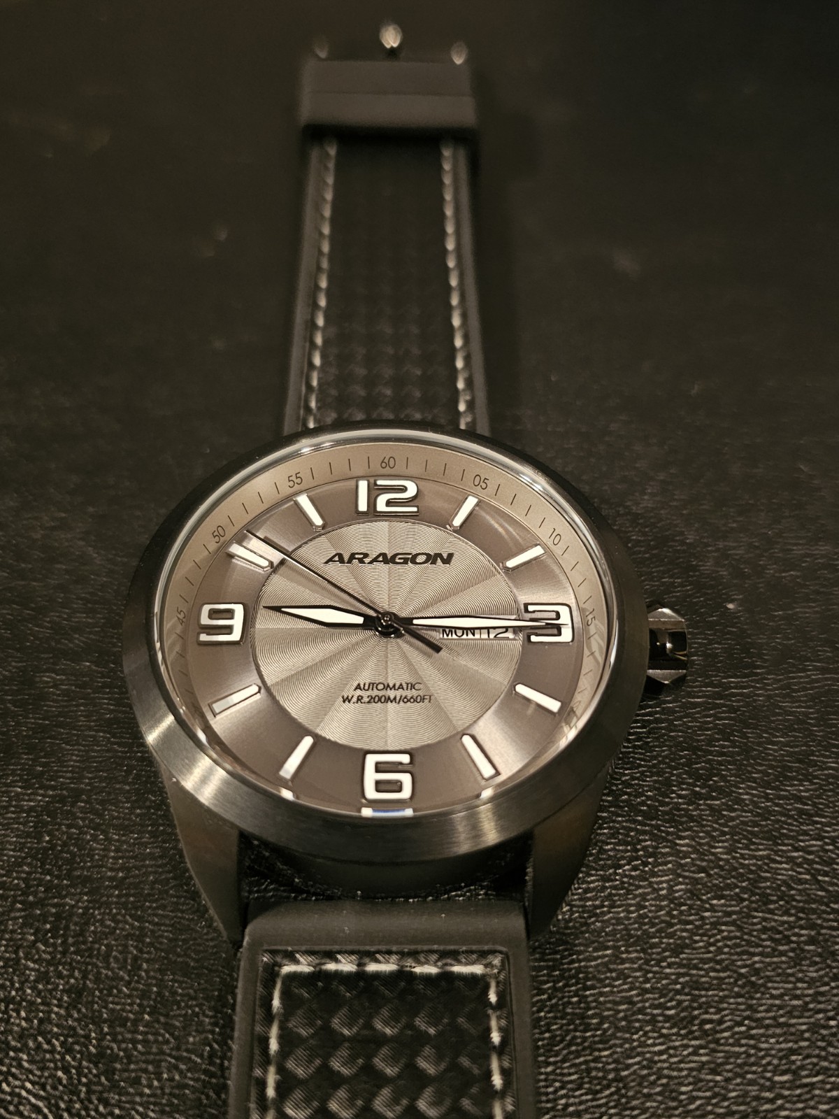 Aragon Caprice Pilot Automatic A189 Watch 48mm NH35A Day Date 200M w/ Box…