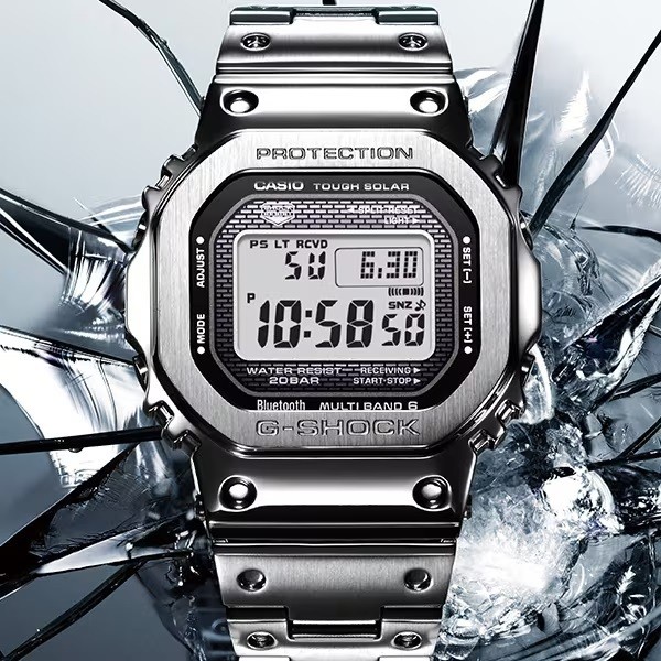 Free Special Brand New CASIO G SHOCK GMW B5000D 1JF Full Metal Silver Digital