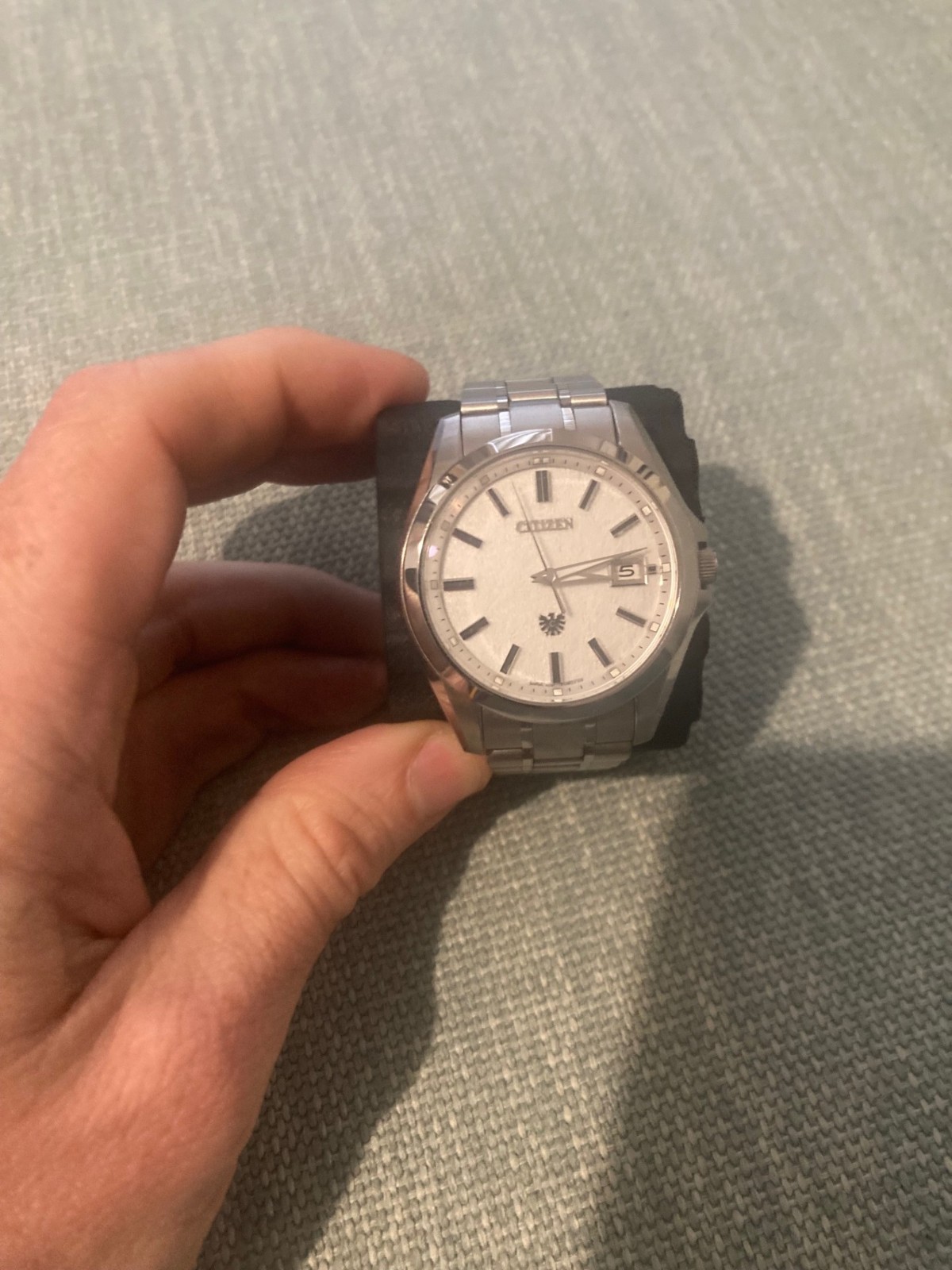 The Citizen AQ4091-56A Chronomaster White Washi Dial Eco-Drive Titanium JDM
