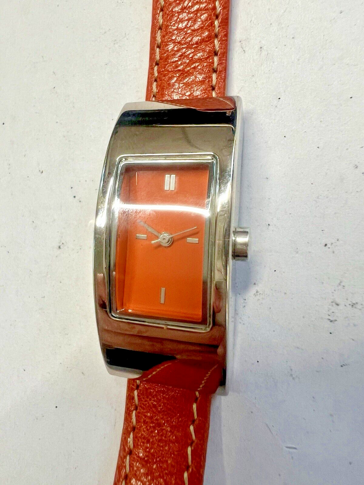 Modern Coldwater Creek Women’s Orange Rectangular Fashion Watch Needs Battery