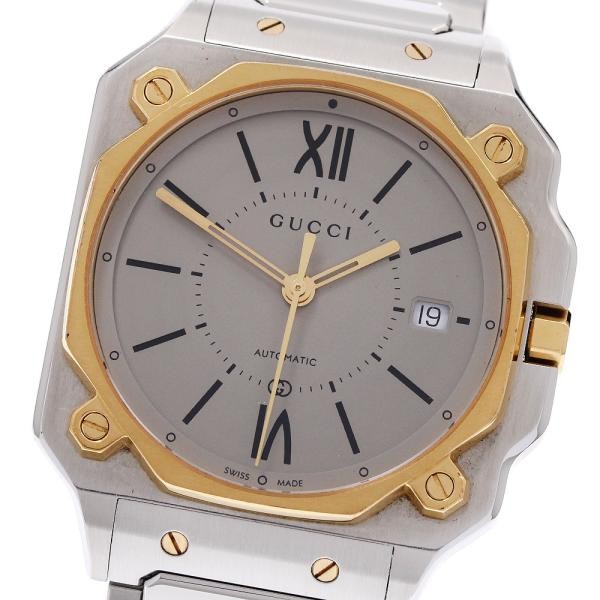 Gucci G-Flat YA166403 36mm SS Beige Dial Automatic Date Watch #C7714