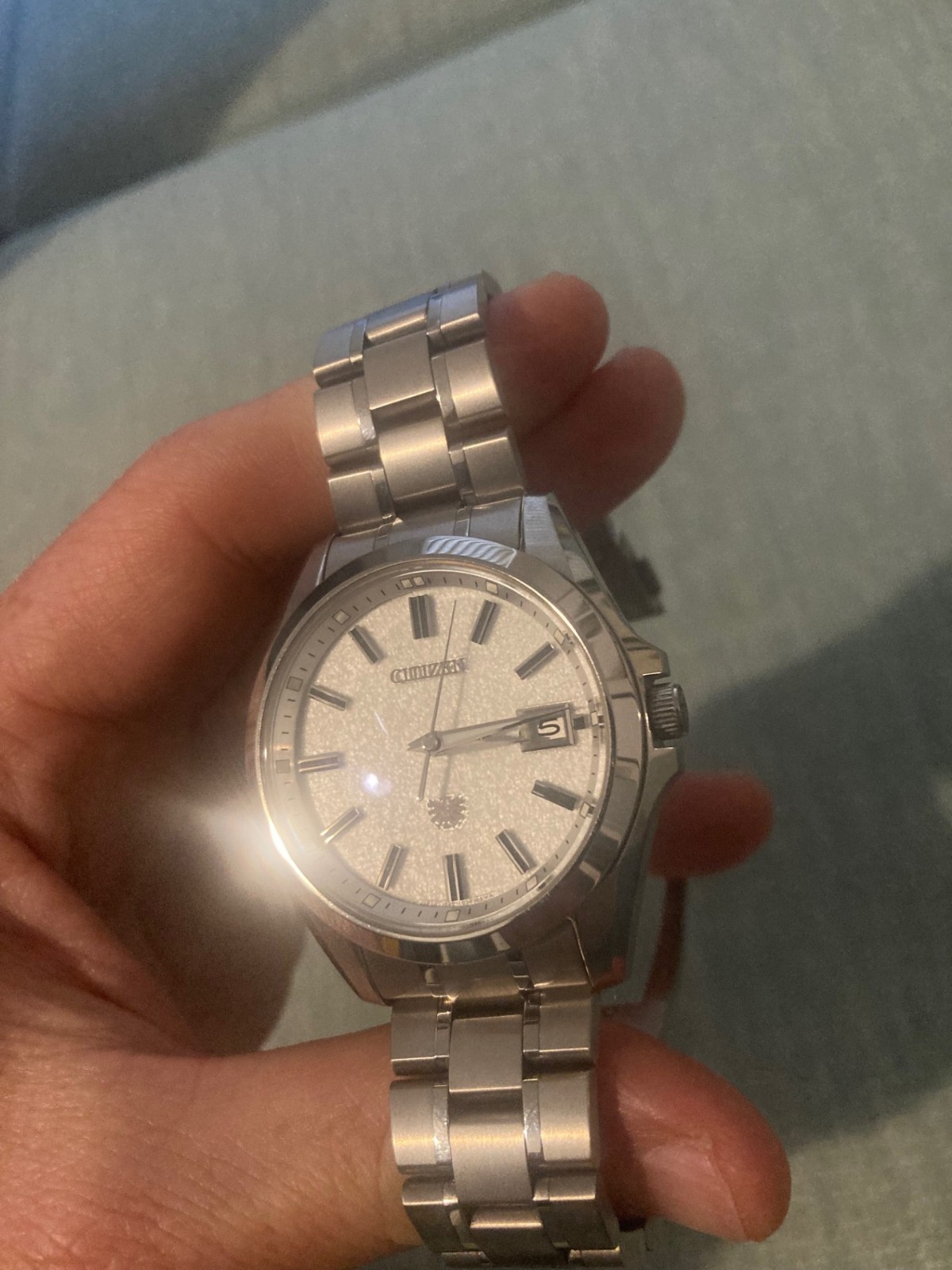 The Citizen AQ4091-56A Chronomaster White Washi Dial Eco-Drive Titanium JDM