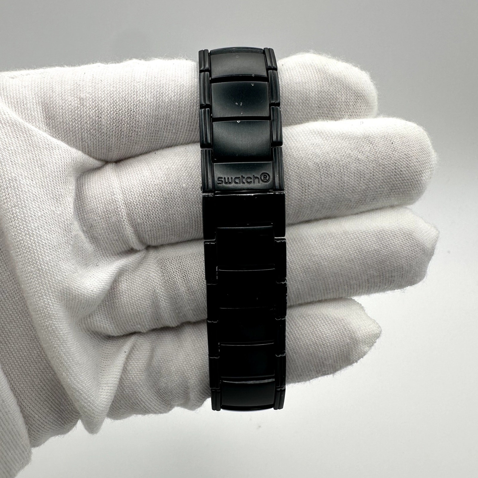 Swatch Irony Black Thought YLB7000AG Black Blue Dial Quartz Analog Watch