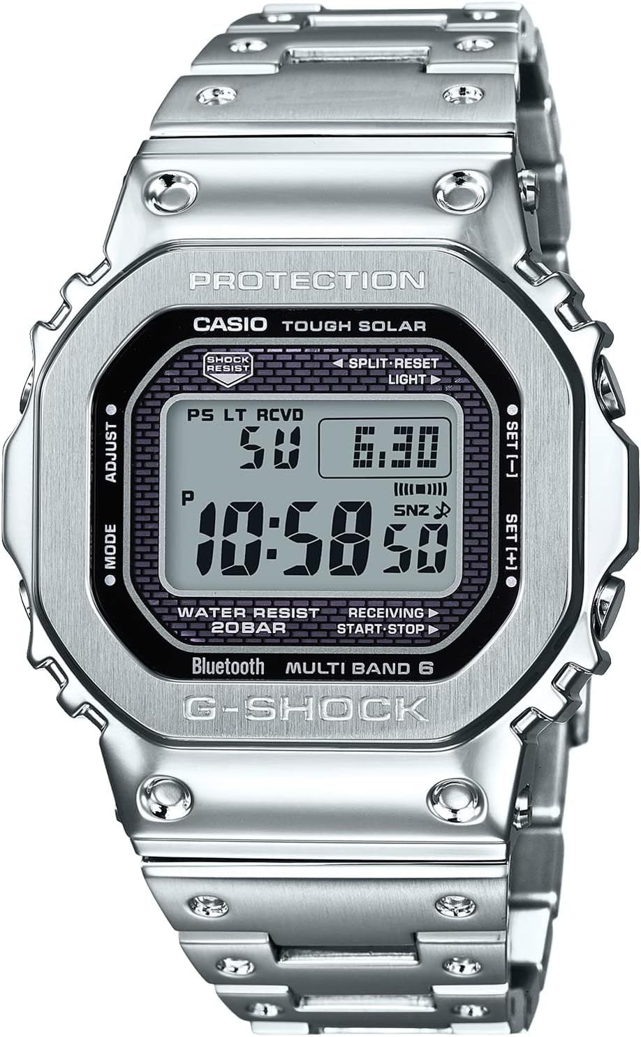New Casio GMW-B5000D-1JF G-SHOCK Mens Watch Bluetooth Solar Silver Japan