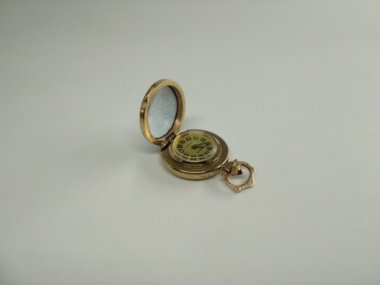Soviet watch, pendant Chaika, Gold Plated, Locked Enamel, Made in USSR, *340