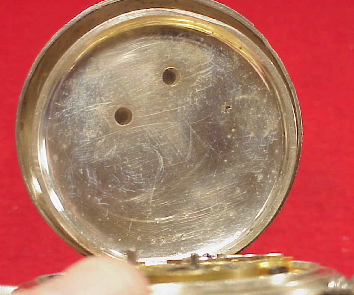 VINTAGE 55MM T JACOT BAT WING RUBY CRAB CLAW CHINESE DUPLEX SILVER POCKET WATCH
