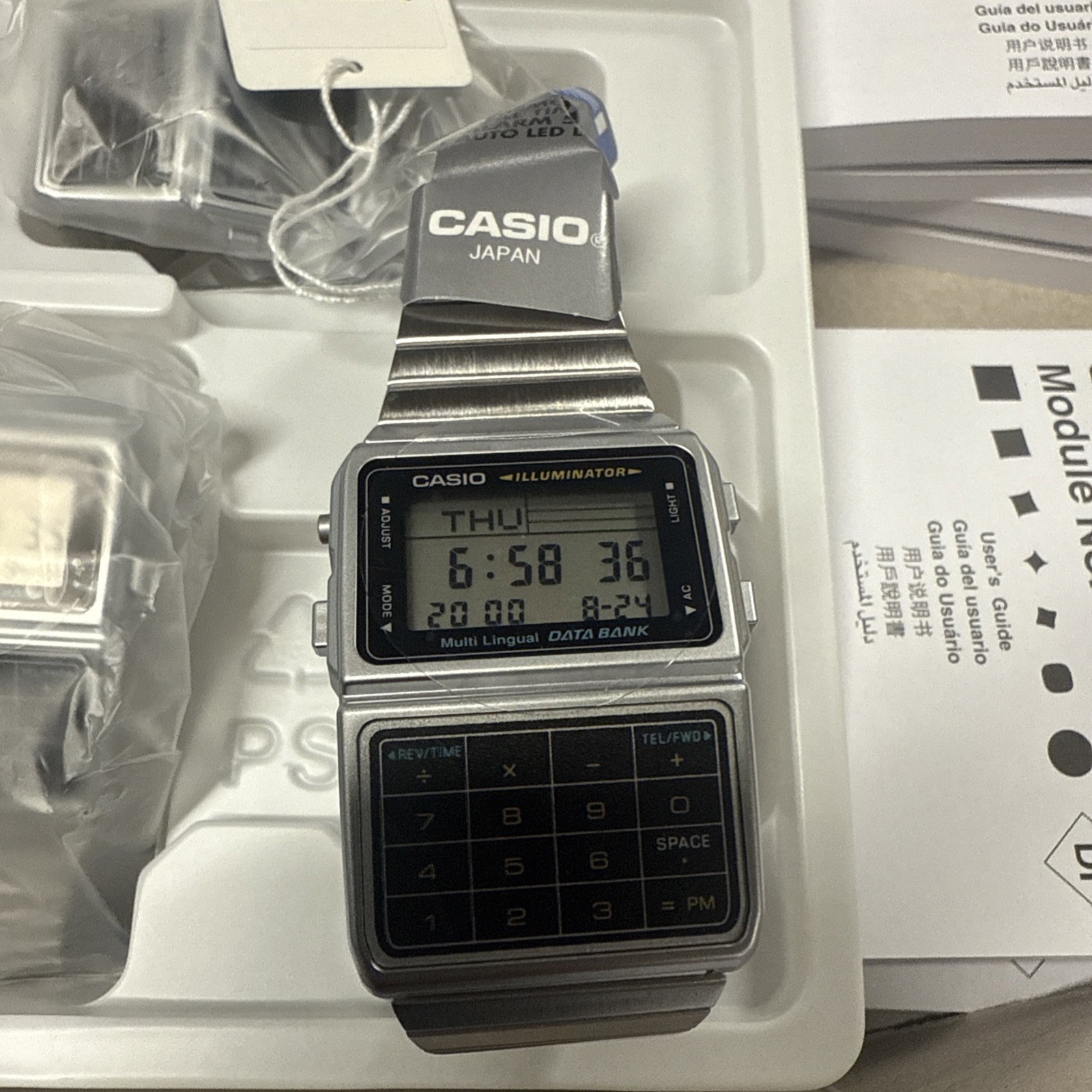 Casio DBC611-1D Databank Calculator Watch Vintage Digital Steel NEW w/ Box