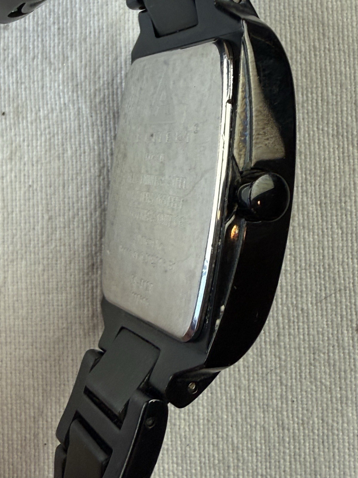 FOSSIL ARKITEKT Watch Men FS-4120 Black Tank Date Stainless NEW BATTERY