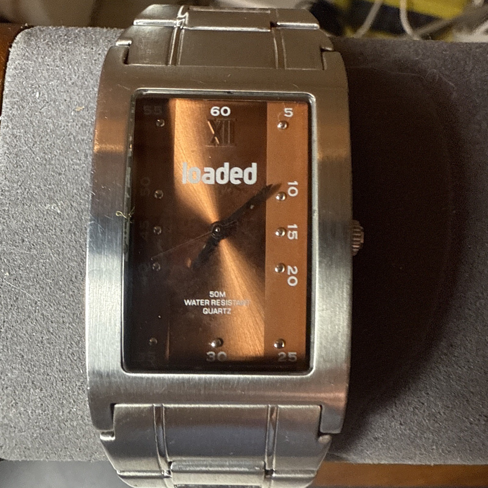 Gents Loaded Quartz Watch with Silver Metal Strap & 3 Fold Safety Clasp
