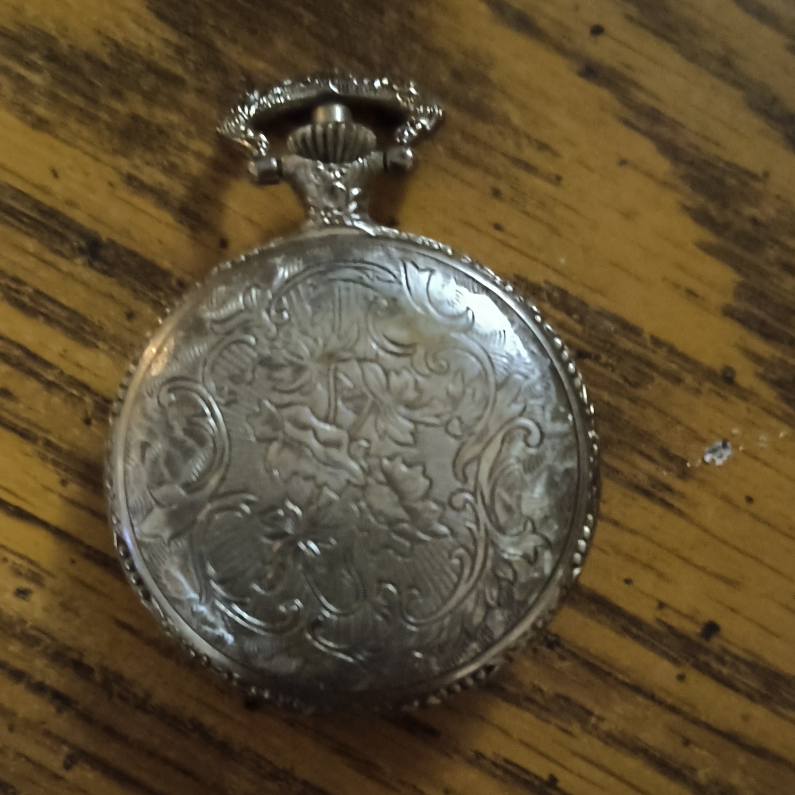 watch-it Silver Full Hunter Quartz Metal Pocket Watch Truck Motif Unisex Adults