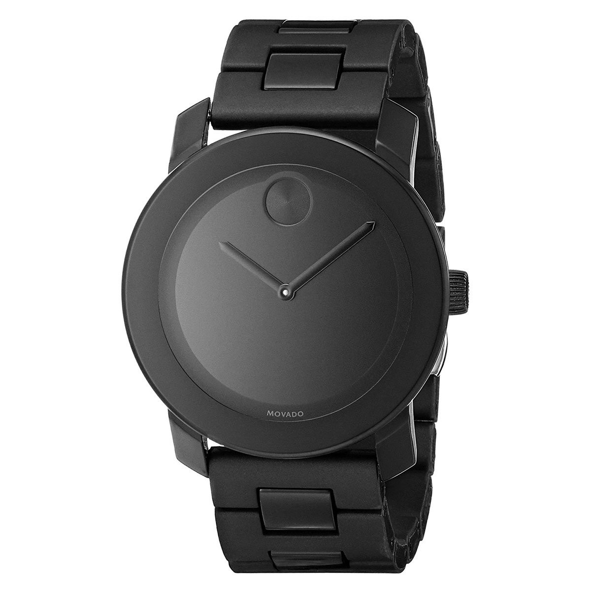 Movado Men’s Black Bracelet Watch Bold Black Dial Polyurethane & Steel | 3600047