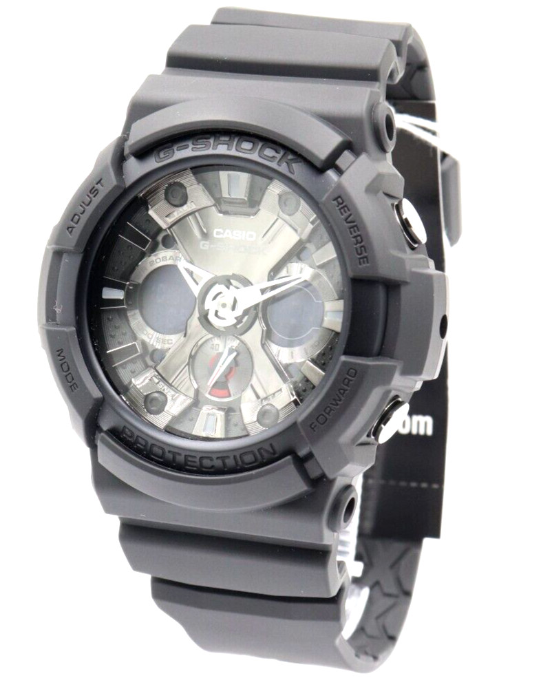New Casio G-Shock Analog-Digital Black Chrono Men Watch 53mm GA201-1A $150