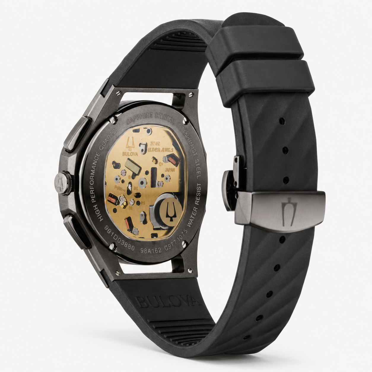 Bulova CURV 98A162 44mm Titanium/Stainless Case with Black Strap Men’s…
