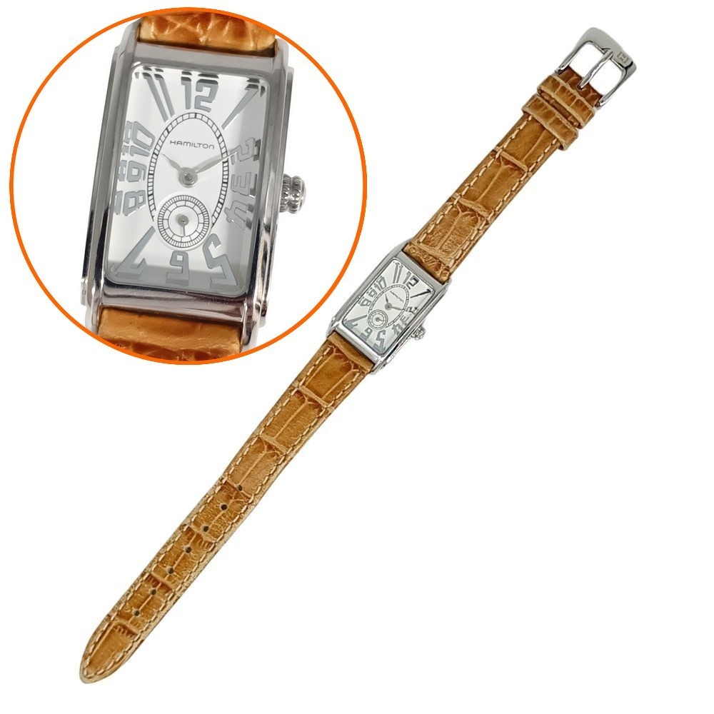 Hamilton Ardmore H112110 Tank Square White Dial Small Sec Quartz Ladies Watch JP