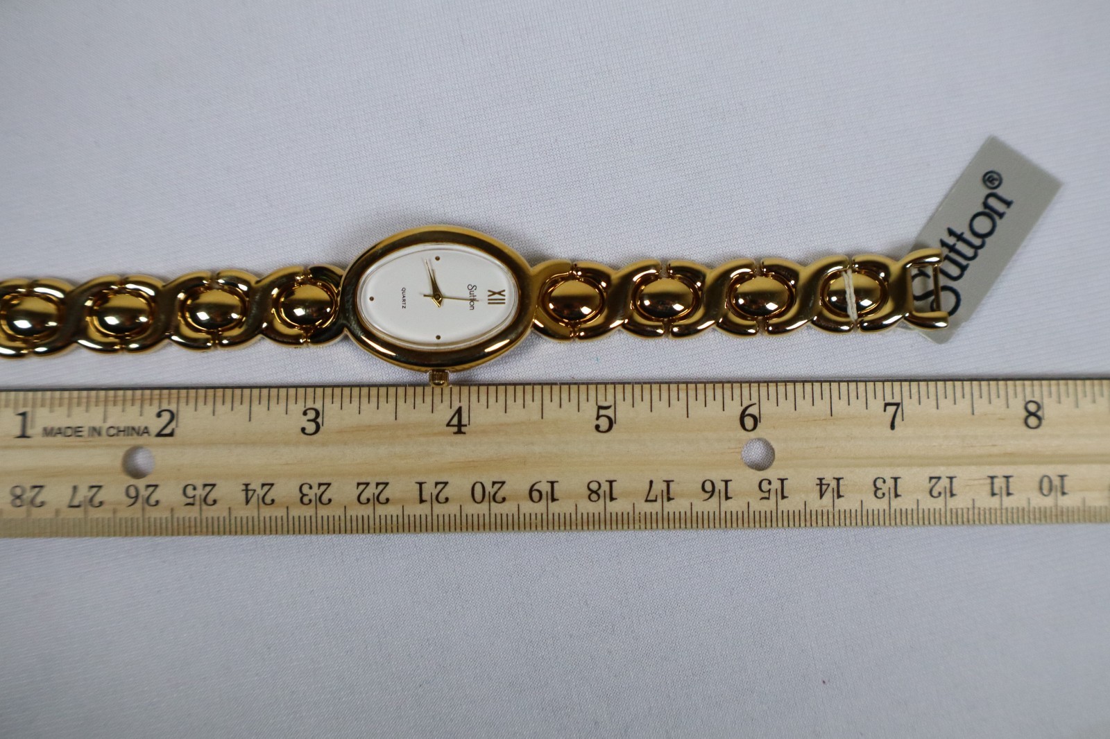 Sutton Quartz Watch Gold Tone Oval Face NIB Needs New Battery ONE YEAR WARRANTY