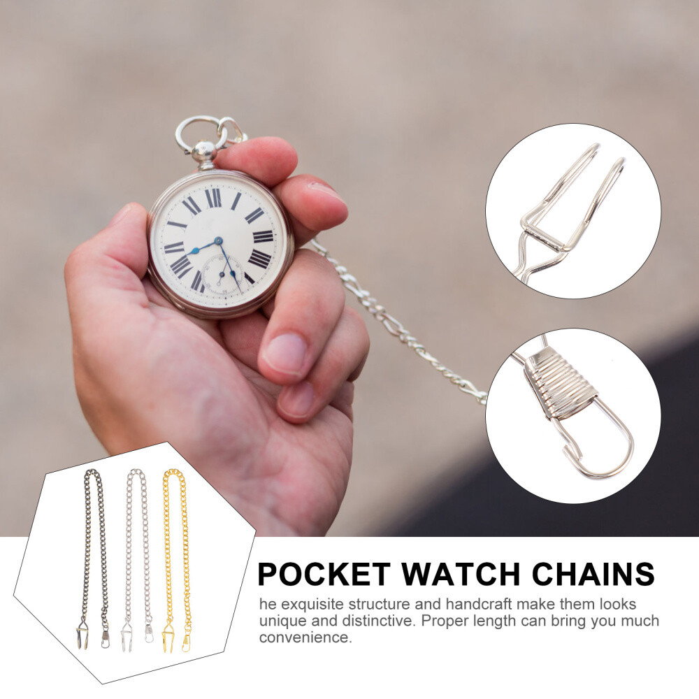 3Pcs Pocket Watch Hanging Chains Pocket Watch Chains Retro Watch Chain Pendant