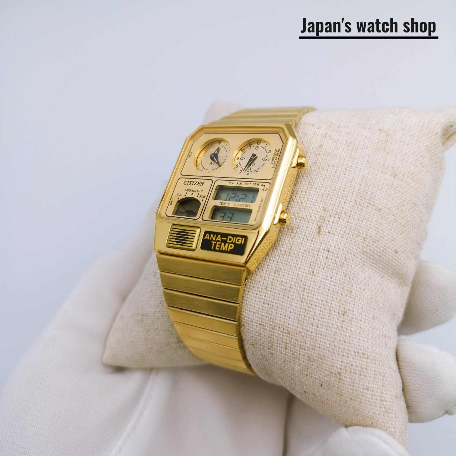 CITIZEN Record Label JG2103-56P Gold Stainless Steel Women’s Watch New in Box