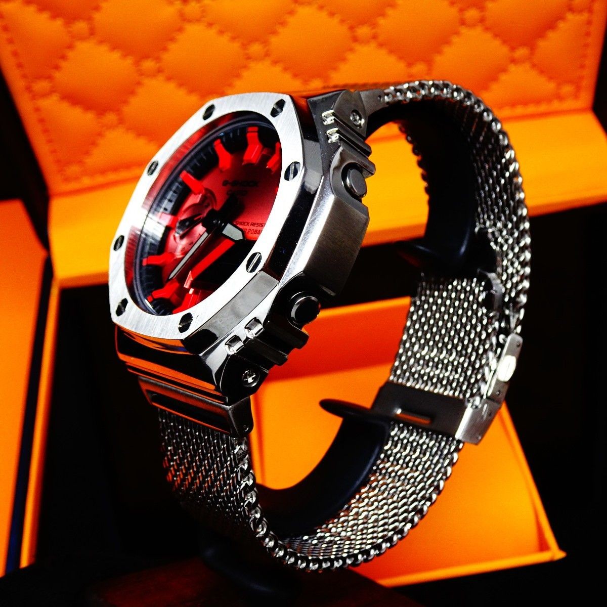 CASIO G-SHOCK GA2100RRB-4A Custom with stainless steel belt New Japan