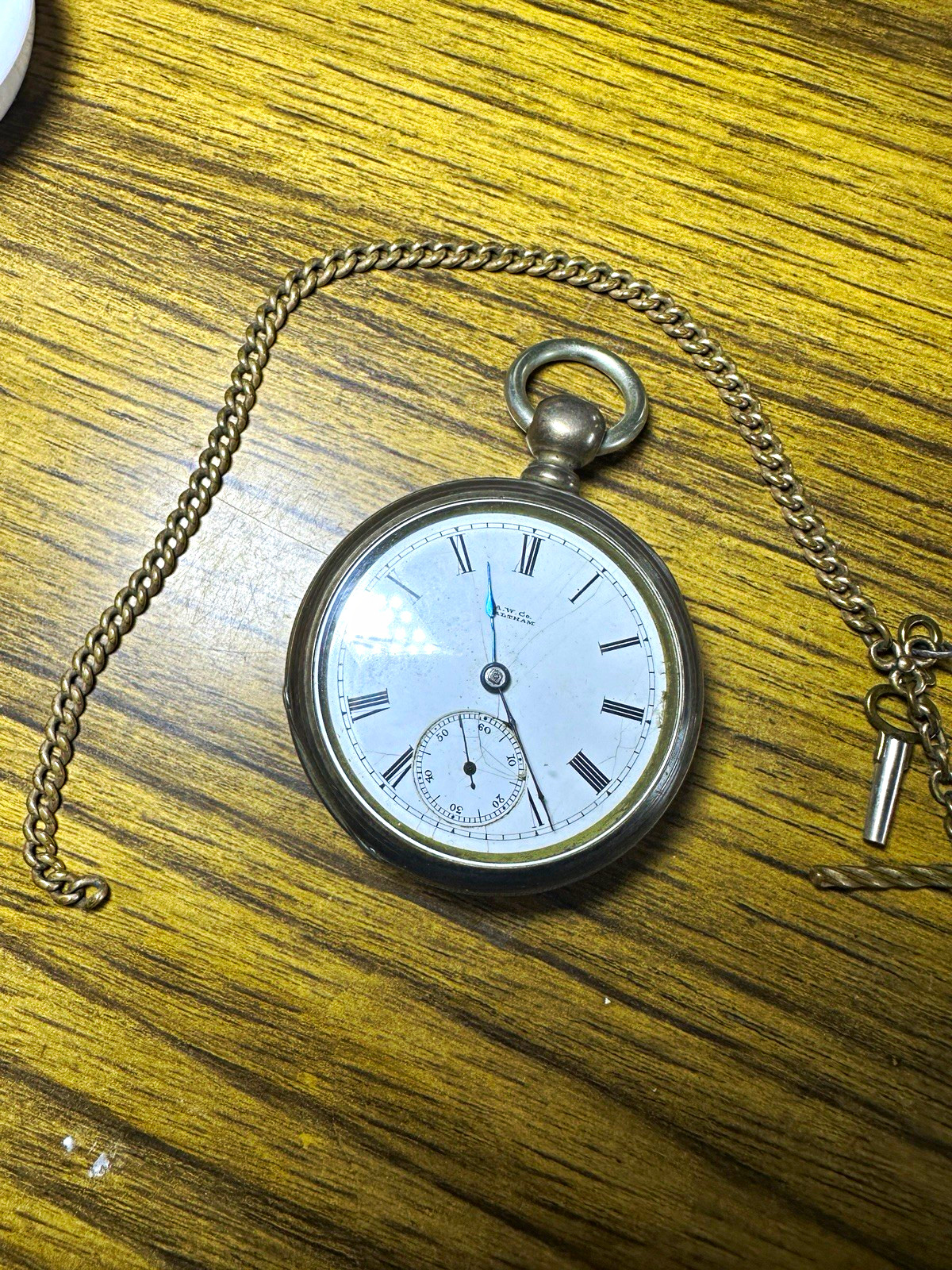Waltham Wm. Ellery Sterling Silver Full Hunter Pocket Watch White Roman Dial