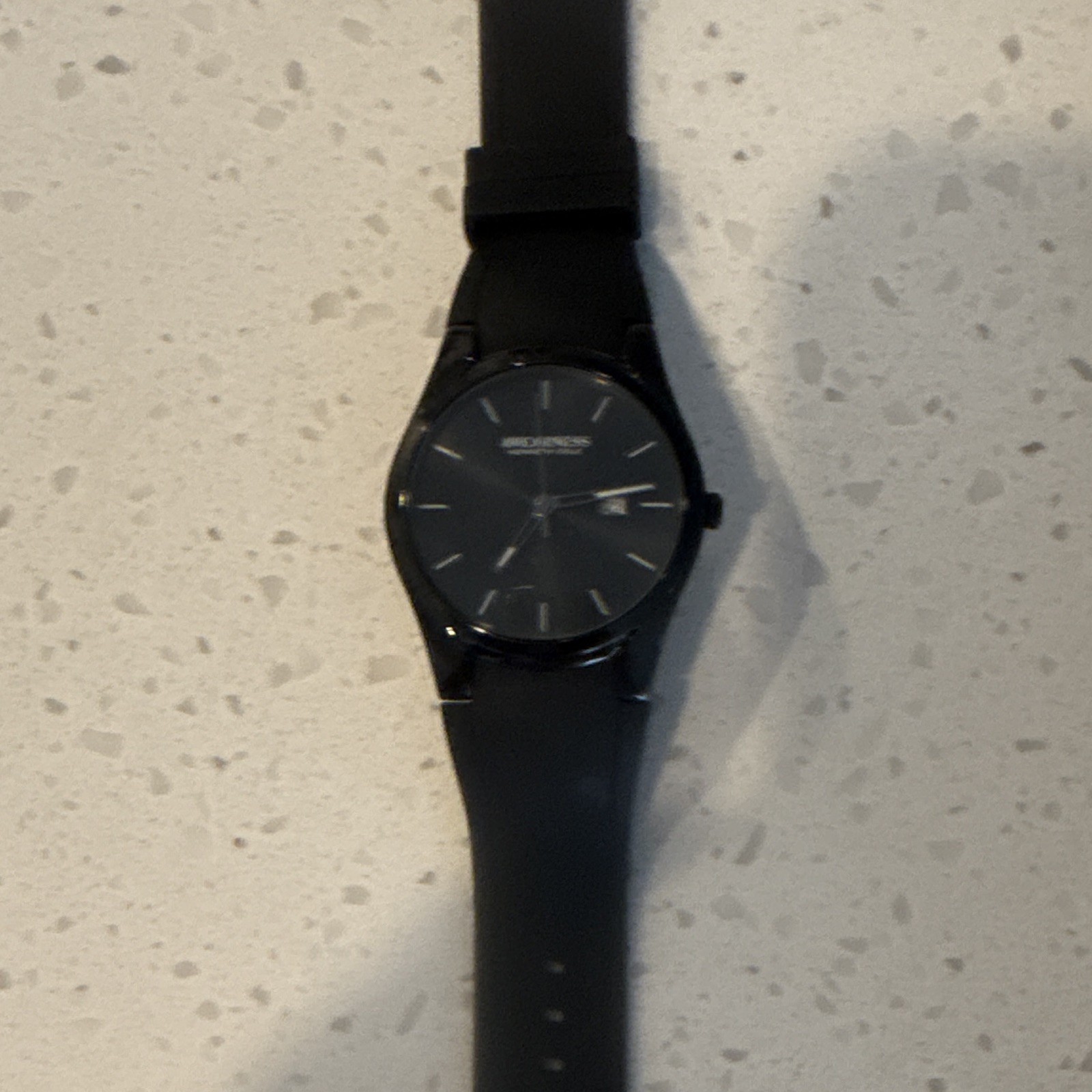 Kenneth Cole Awearness Analog Quartz Date Black Dial/Case Rubber Strap w/Box