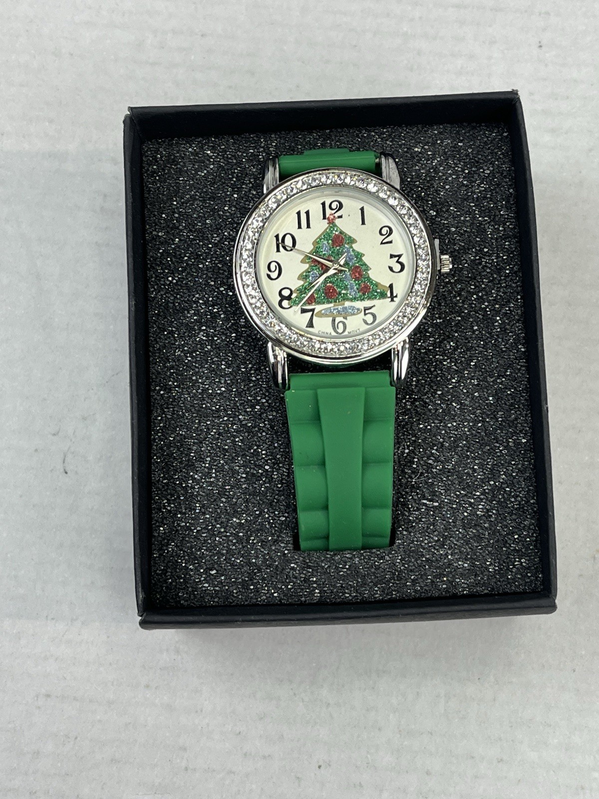 Christmas Tree Watch Green Stretch Band Holiday G